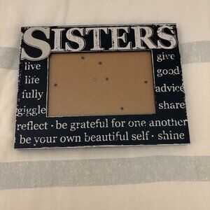 "SISTERS" Black & White 4x6 Photo Frame